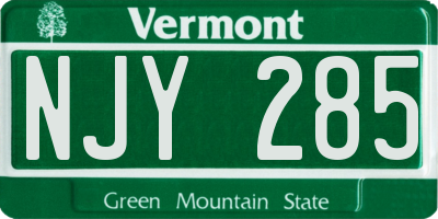 VT license plate NJY285