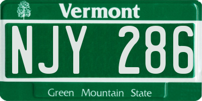 VT license plate NJY286