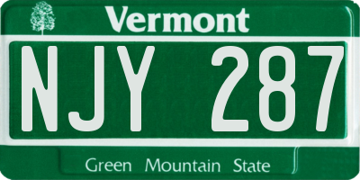 VT license plate NJY287