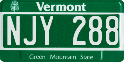 VT license plate NJY288
