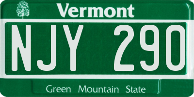 VT license plate NJY290
