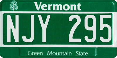 VT license plate NJY295