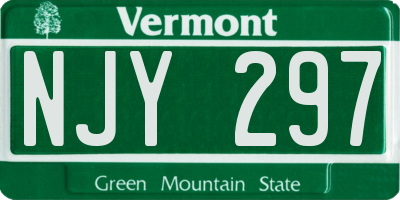 VT license plate NJY297