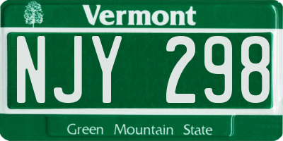 VT license plate NJY298