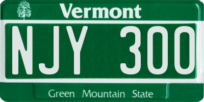 VT license plate NJY300