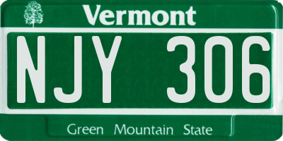 VT license plate NJY306