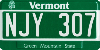 VT license plate NJY307