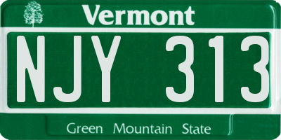 VT license plate NJY313