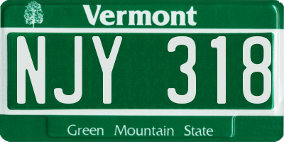VT license plate NJY318