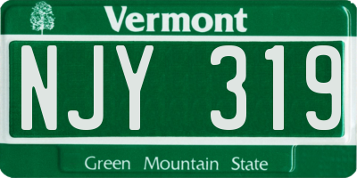 VT license plate NJY319