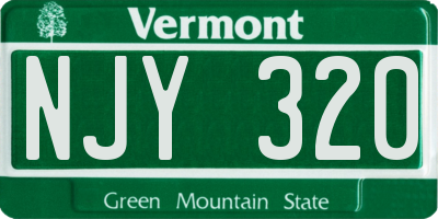 VT license plate NJY320