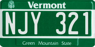VT license plate NJY321