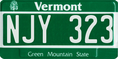 VT license plate NJY323