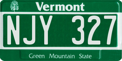 VT license plate NJY327