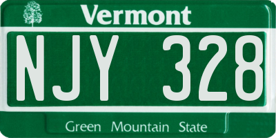 VT license plate NJY328