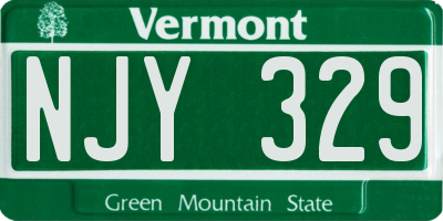 VT license plate NJY329