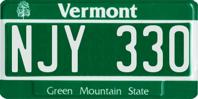 VT license plate NJY330