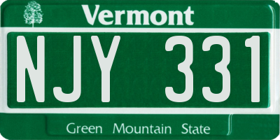 VT license plate NJY331