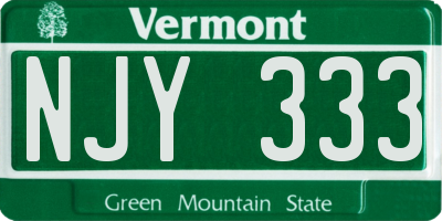 VT license plate NJY333