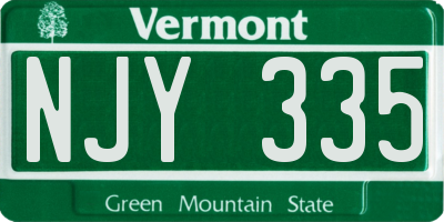 VT license plate NJY335