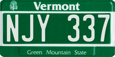 VT license plate NJY337