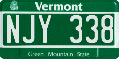 VT license plate NJY338
