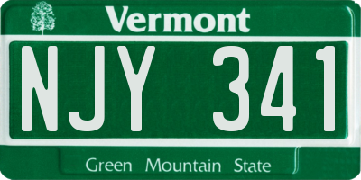 VT license plate NJY341