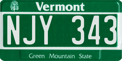 VT license plate NJY343