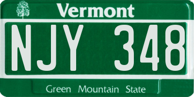 VT license plate NJY348