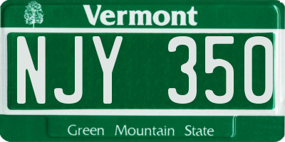 VT license plate NJY350