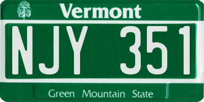 VT license plate NJY351