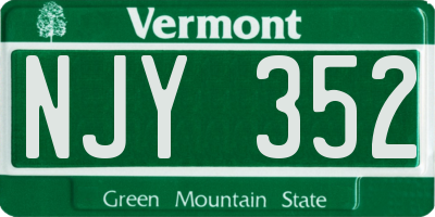 VT license plate NJY352