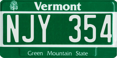 VT license plate NJY354