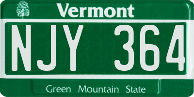 VT license plate NJY364