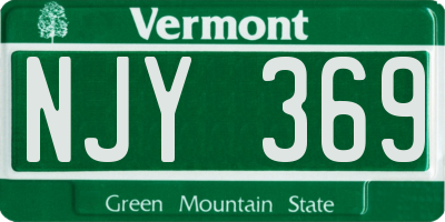 VT license plate NJY369