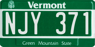 VT license plate NJY371