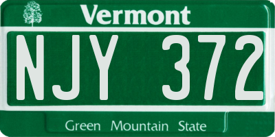 VT license plate NJY372