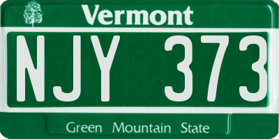VT license plate NJY373