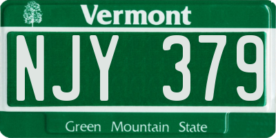 VT license plate NJY379