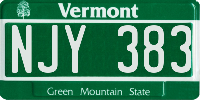 VT license plate NJY383