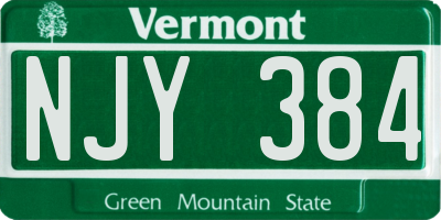 VT license plate NJY384
