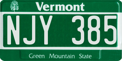 VT license plate NJY385