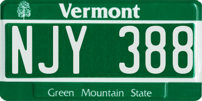 VT license plate NJY388