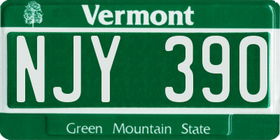 VT license plate NJY390