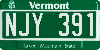 VT license plate NJY391