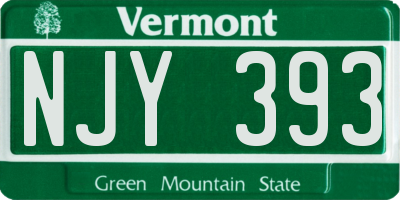 VT license plate NJY393