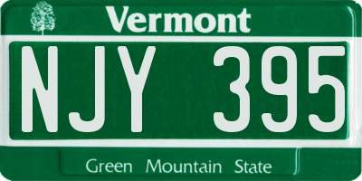 VT license plate NJY395