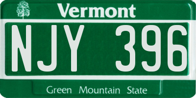 VT license plate NJY396