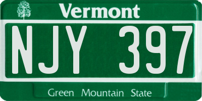VT license plate NJY397