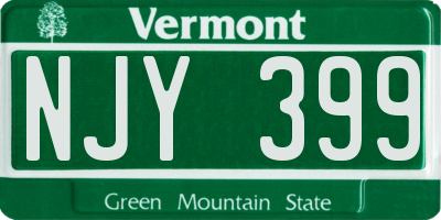 VT license plate NJY399